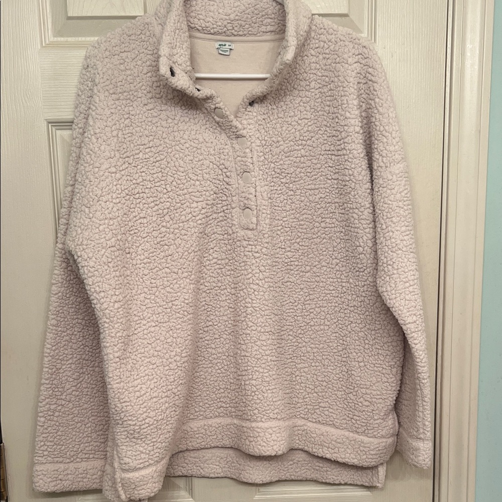 Aerie Women's Cream Sherpa Pullover Jacket